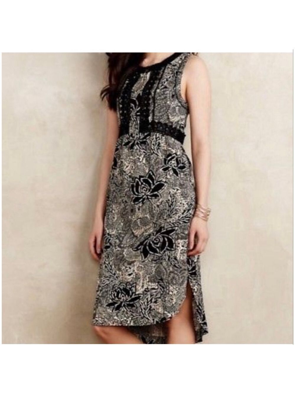 Anthropologie Holding Horses Suraja Paisley Tunic Dress High Low Fringe 4